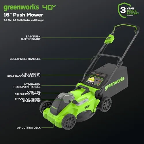 Greenworks 40V Lawn Mower, Blower and String Trimmer Combo | Tools Official